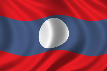 Flag of Laos waving in the windの写真素材