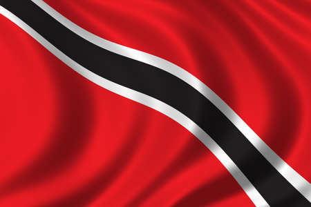 Flag of Trinidad waving in the windの写真素材