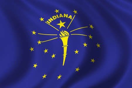 Flag of Indiana waving in the windの写真素材