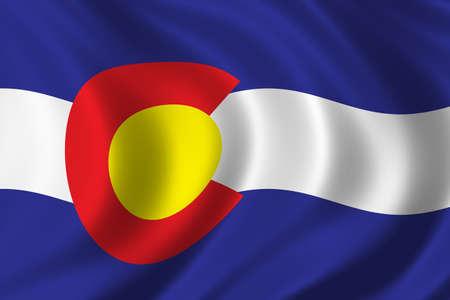 Flag of Colorado waving in the windの写真素材