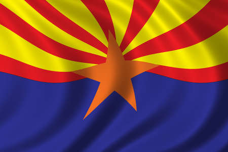 Flag of Arizona waving in the windの写真素材
