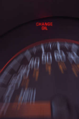 Oil change - red light indicating an oil change is dueの写真素材