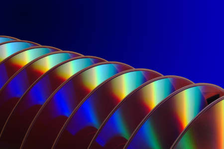 DVDs in a row - DVDs aligned in a rowの写真素材