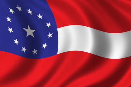 First National Confederate Flag waving in the windの写真素材