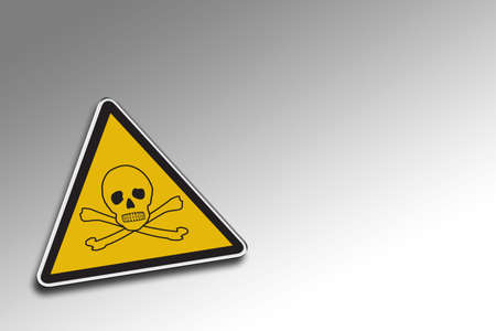 Chemical warning sign over gradient background - including clipping path for the warning signの写真素材