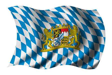 Flag of Bavaria waving in the wind - clipping path includedの写真素材