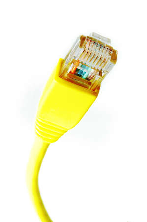 Ethernet cable connector high-key over white
