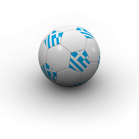Greek Soccer Ball - very highly detailed Greek soccer ball with shadowの写真素材