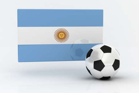 Flag of Argentina with soccer ballの写真素材