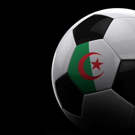 Algerian soccer ball on black backgroundの写真素材
