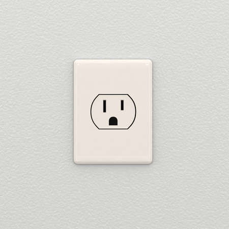 Electrical outlet on white interior wall