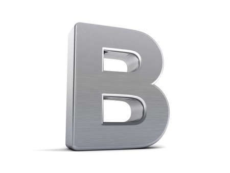 Letter B as a brushed metal 3D objectの写真素材