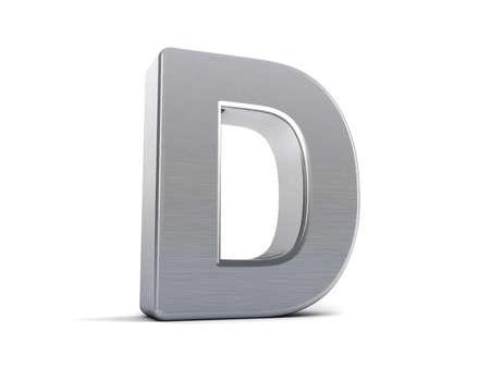 Letter D as a brushed metal 3D objectの写真素材