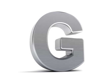 Letter G as a brushed metal 3D objectの写真素材
