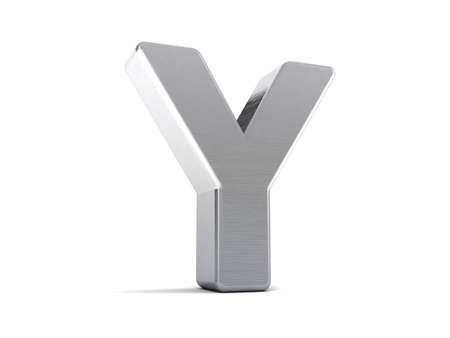 Letter Y as a brushed metal 3D objectの写真素材