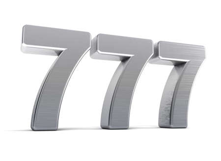 Three sevens in a row over white background