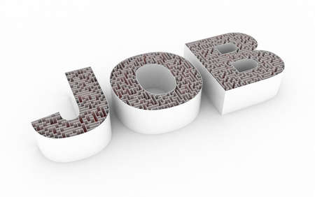 Conceptional image showing the word job with a maze insideの写真素材
