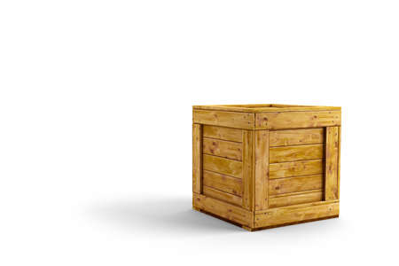 Wood crate over white backgroundの写真素材