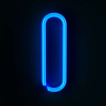 Highly detailed neon sign with the letter Iの写真素材