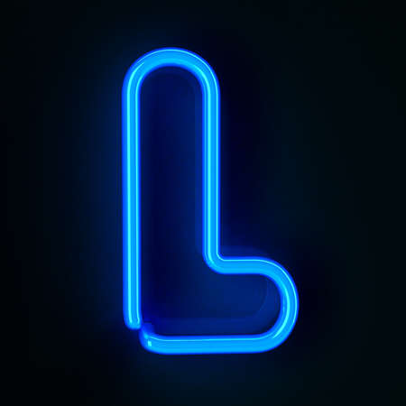 Highly detailed neon sign with the letter L Highly detailed neon sign with the letter L