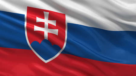 Flag of Slovakia waving in the windの写真素材
