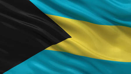 Flag of the Bahamas waving in the windの写真素材