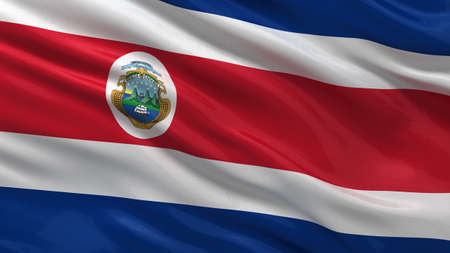 Flag of Costa Rica waving in the wind