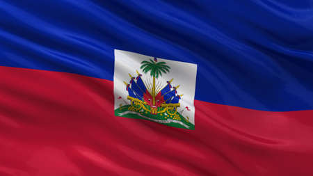 Flag of Haiti waving in the windの写真素材