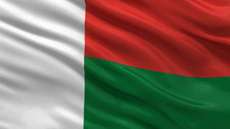 Flag of Madagascar waving in the windの写真素材