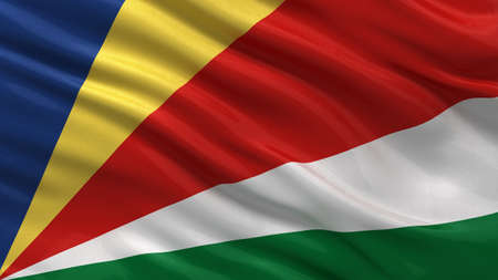 Flag of Seychelles waving in the windの写真素材