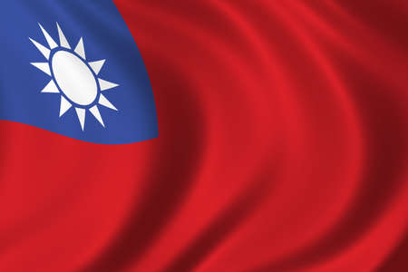 Flag of Taiwan waving in the windのeditorial素材