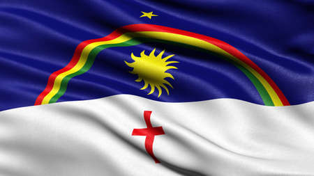 3D illustration of the Brazilian state flag of Pernambuco waving in the wind.の写真素材