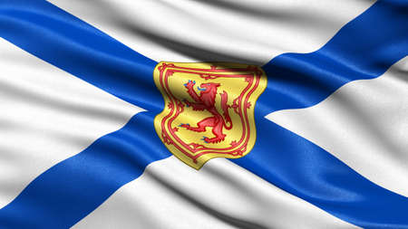 Flag of Nova Scotia waving in the wind. 3D illustration.の写真素材