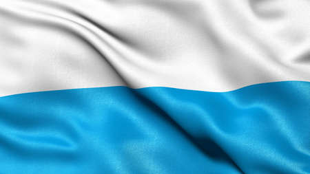 Flag of Bavaria waving in the wind. 3D illustration.の写真素材