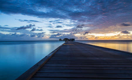 maldives early morning sceneryの写真素材