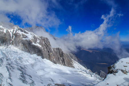 Misty Yulong Snow Mountainの写真素材