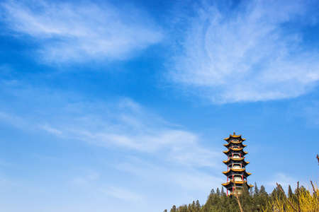 Tower under blue skyの写真素材