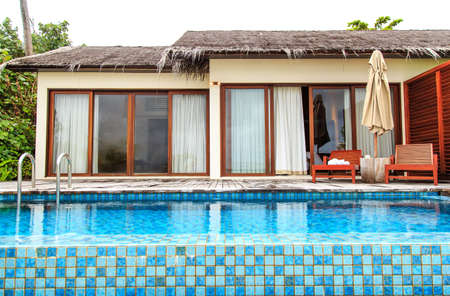 house with poolのeditorial素材