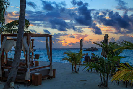 Parts of the island for tourists relaxing night you can see the beautiful sunsetのeditorial素材