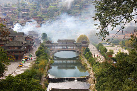 Scenery of ancient buildings at Guizhouのeditorial素材