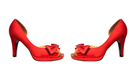 red shoes on white backgroundの写真素材