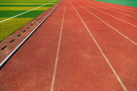 Closeup of track in stadiumのeditorial素材