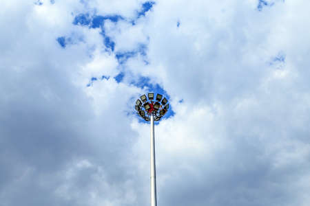 Street lights under the cloudy skyの写真素材
