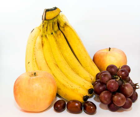 Bananas, apples, grapes and jujubeの写真素材