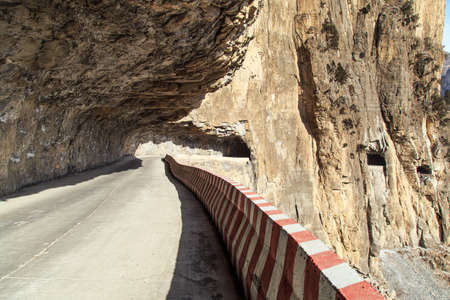 Hanging on the wall in Taihang mountain highways in Shanxi provinceの写真素材