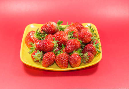 Mature delicious strawberriesの写真素材