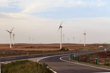 Windmill on the grasslandのeditorial素材