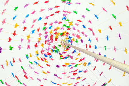 colorful pinwheelsの写真素材