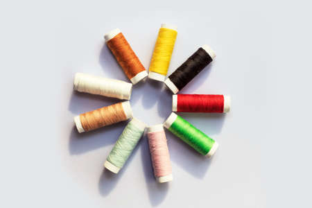 Thread rolls top viewの写真素材