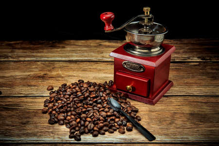 Sweet coffee and coffee beansの写真素材